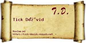 Tick Dávid névjegykártya